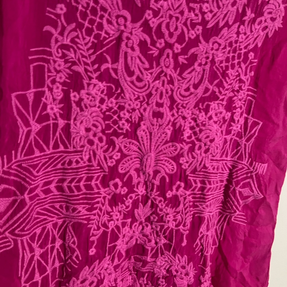 Johnny Was Fuchsia Embroidered Blouse - Picture 2 of 5